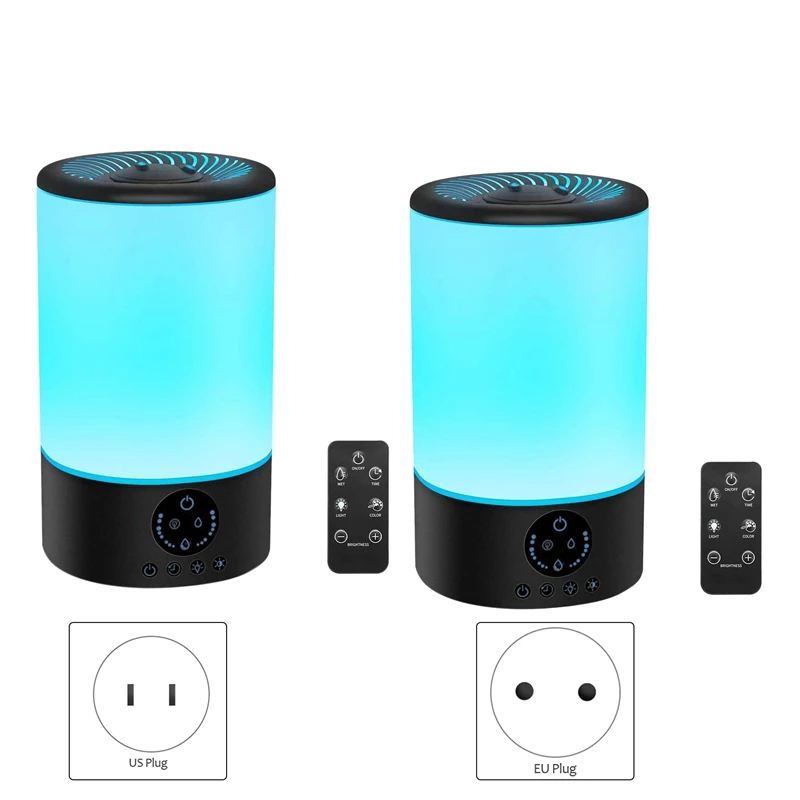 

Top Sale Humidifier, 3.2L Top Fill Ultrasonic Humidifiers For Bedroom With Night Light And Remote Control Quiet