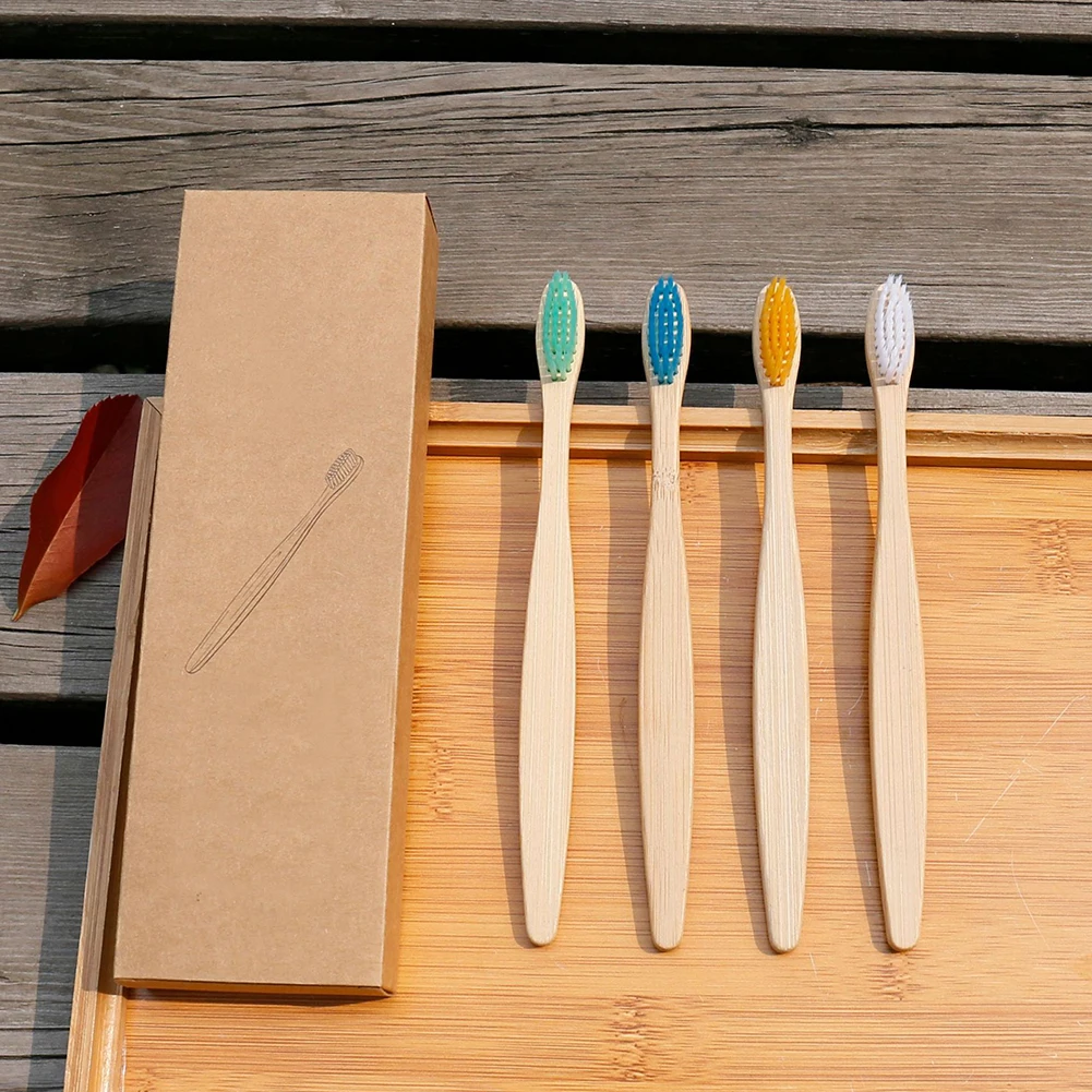 

5/10Pcs/Set Environmental Bamboo Fiber Toothbrush For Oral Health Low Carbon Medium Soft Bristle Wood Handle Toothbrush Dropship