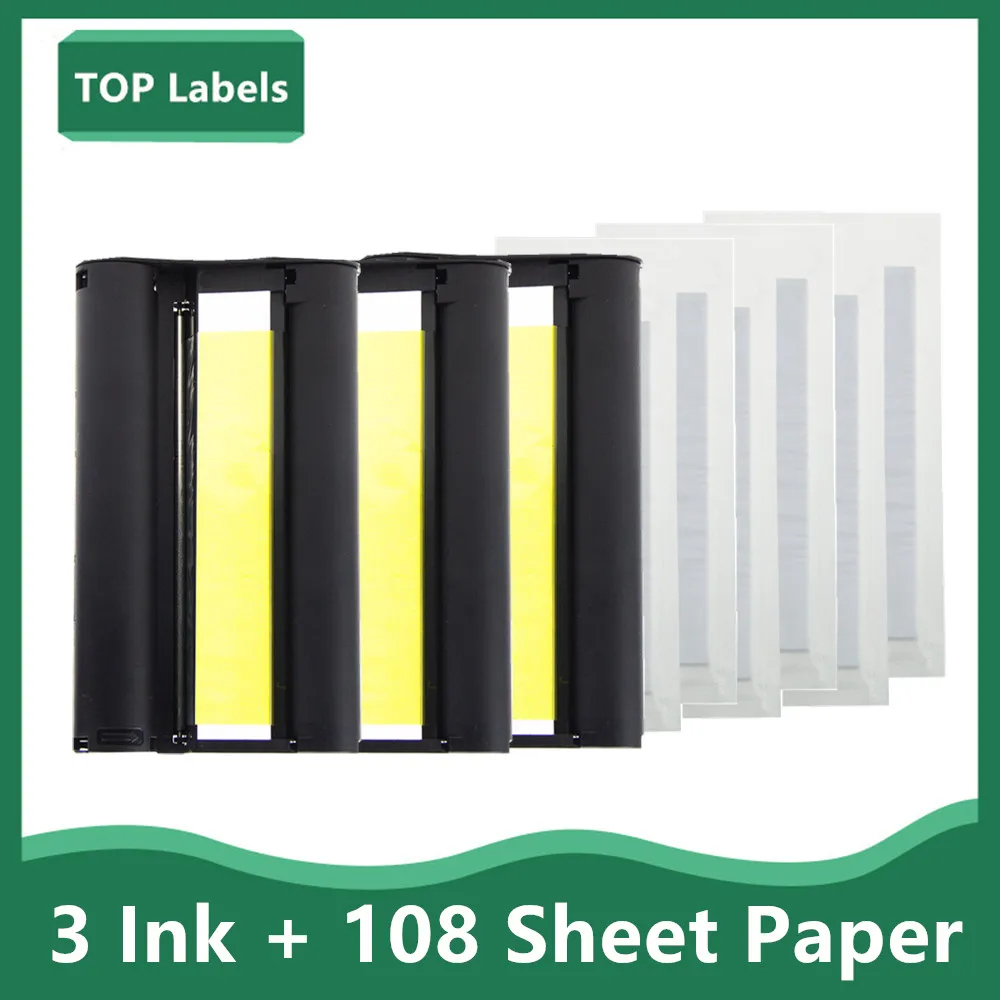 

6 inch 108 sheet Color Ink Paper Set Compact for Canon Selphy CP1200 CP1300 CP910 CP900 Photo Ink Cartridge KP 108IN KP-36IN