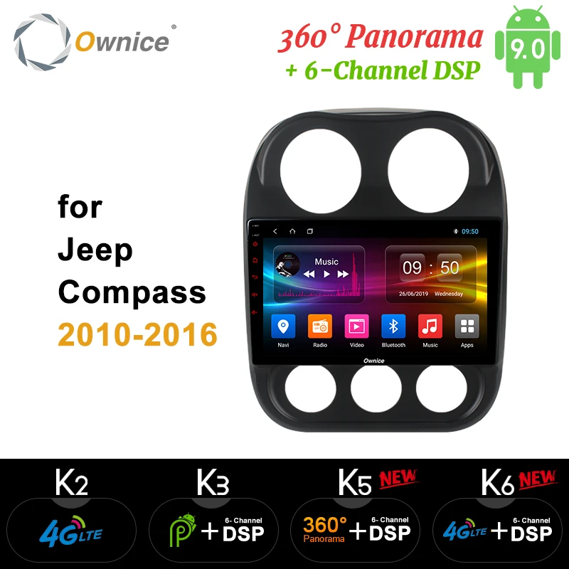Ownice 10 1 &quotВосьмиядерный Android 9 0 телефон для Jeep Compass 2010 2016 k3 k5 k6 DVD 4G 360 панорамный