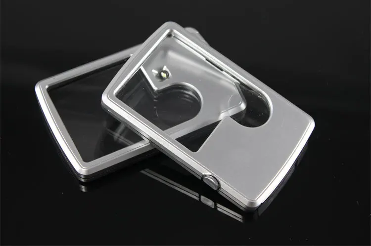 Портативная ультратонкая пластиковая лупа из ПВХ со светодиодсветодиодный