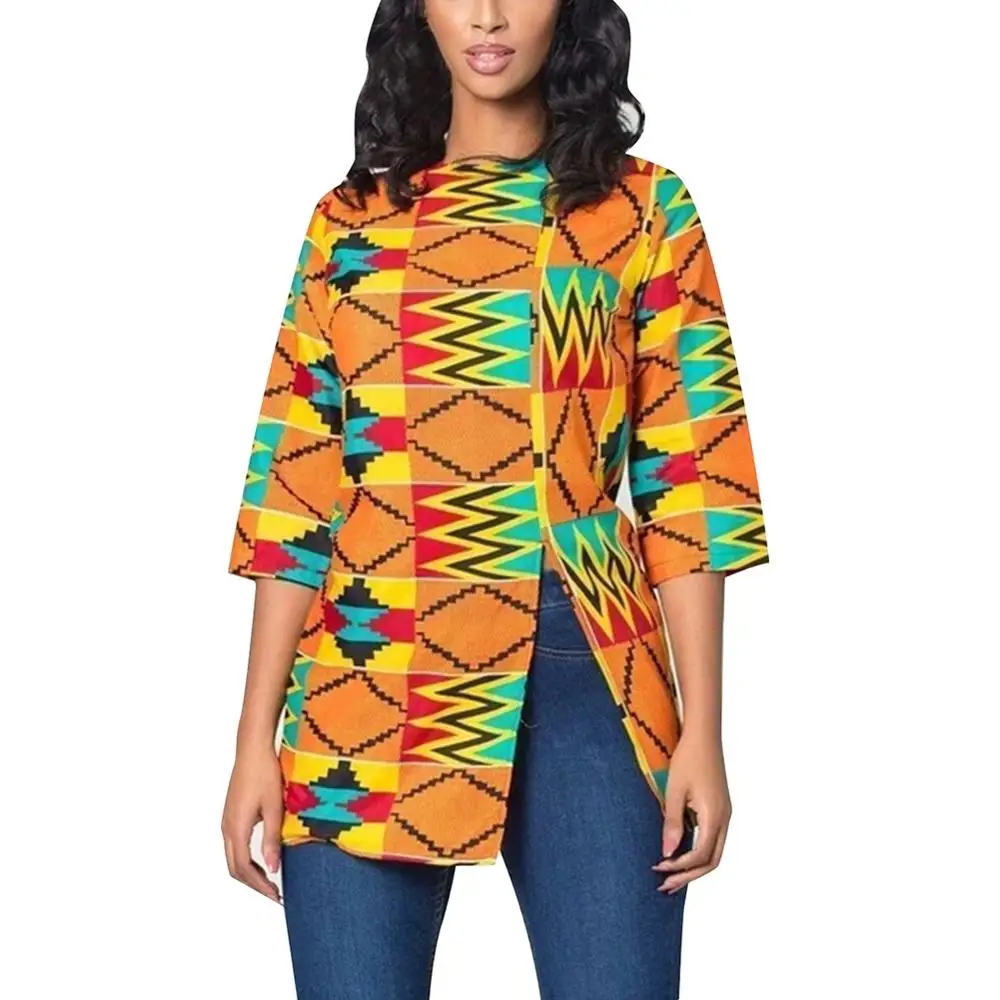 BOHISEN Дашики африканская женская одежда 2019 богемная раздельная футболка Женские