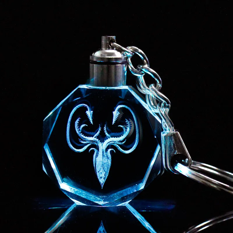 House Greyjoy. Светодиодный светильник кристалл брелок стекло с лазерной гравировкой брелок с изменением цвета Прямая поставка брелок красочный подвесной кулон - Цвет: House Greyjoy.