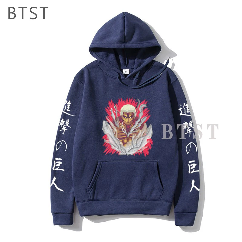 

New Japanese Anime Attack on Titan Hoodies Men Cartoon Streetwear Sweatshirts Male Men Clothing Regular Polyester Man Hoodies