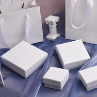 12pcs white texture jewelry set gift box bag ring necklace bracelets earring gift packaging boxes with sponge inside rectangle