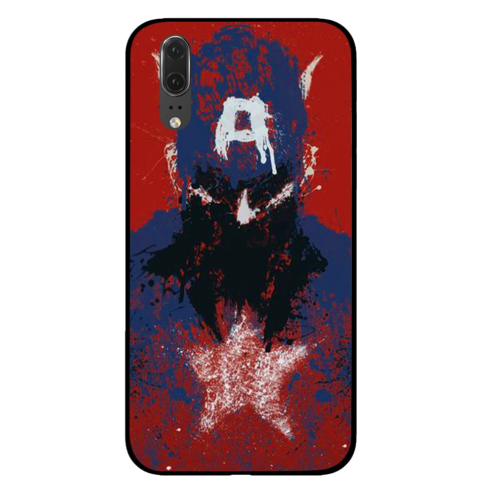 4 Капитан Америка, Железный человек для marvel черный чехол для телефона huawei P30 P20 mate 10 20 Pro Lite Nova 3 4 3i чехол - Цвет: 4
