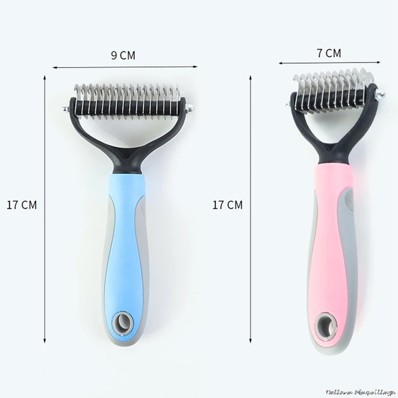 

Pets Dog Fur Knot Cutter Dog Grooming Shedding Tools Pet Cat Hair Removal Comb Brush Double sided Pet Products Suppliers