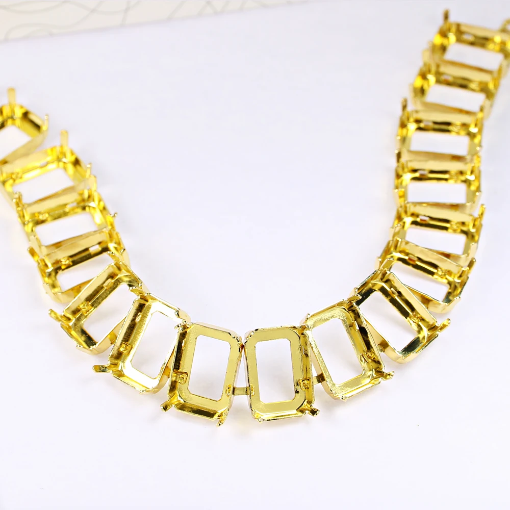 JUNJIAO 13*18 10*14 Стразы с кристаллами восьмиугольный Овальный DIY ожерелье для женщин