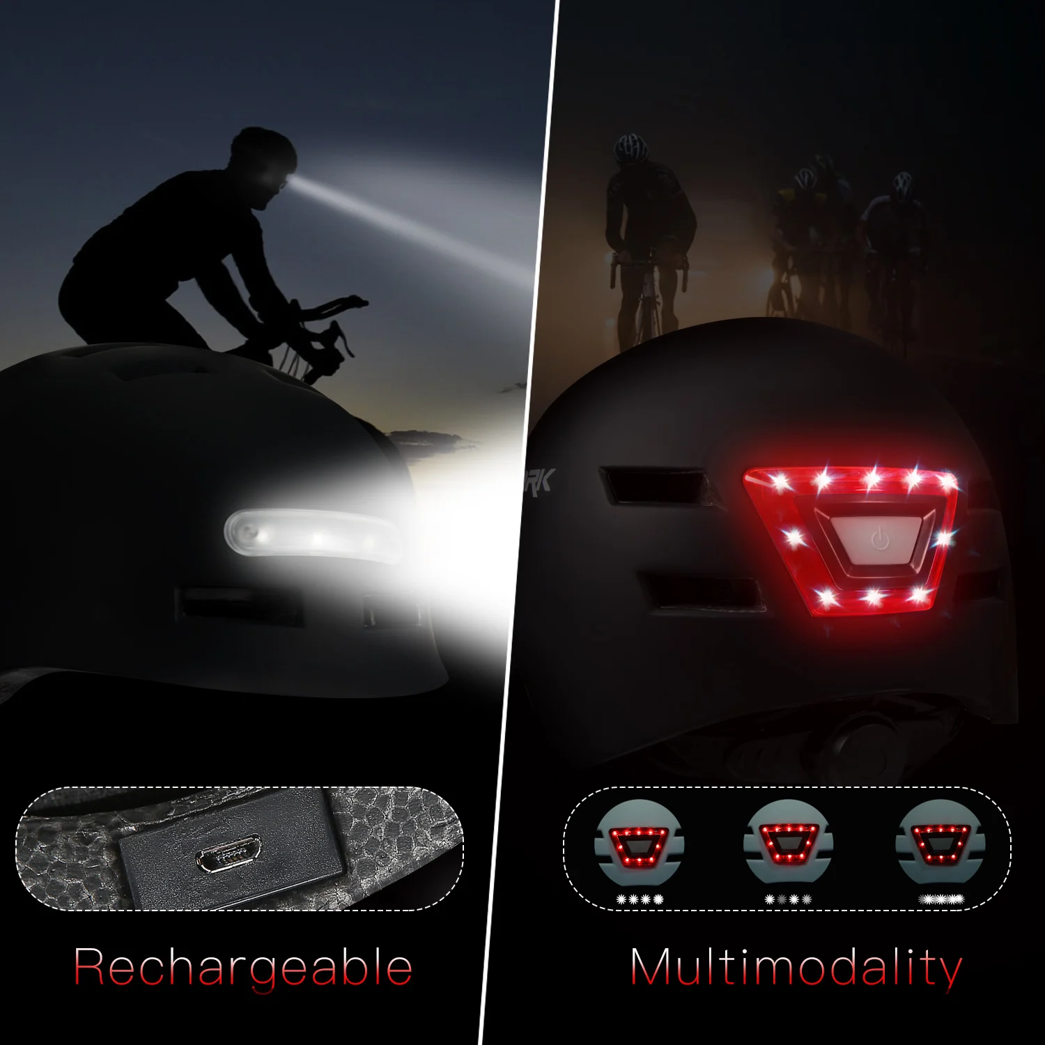 QUESHARK Pro Передний + задний светильник для подростков детей мужчин женщин