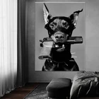 Hypebeast Современный Черный Белый пистолет-Доберман роскошный модный плакат печать на холсте картина на стену картина нордическая комната Домашний декор