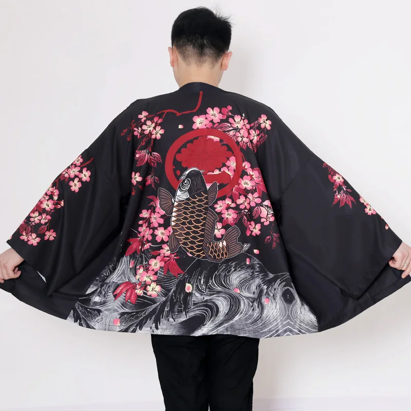 Кимоно мужское традиционное японское кимоно мужской кардиган Harajuku уличная