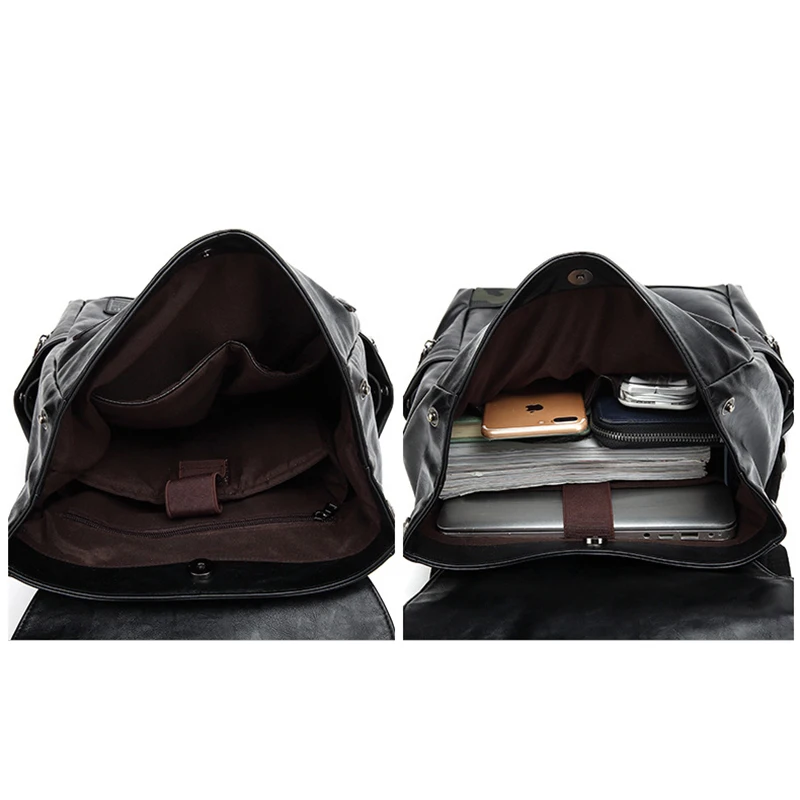 Мужской рюкзак из искусственной кожи повседневный дорожный ранец для ноутбука