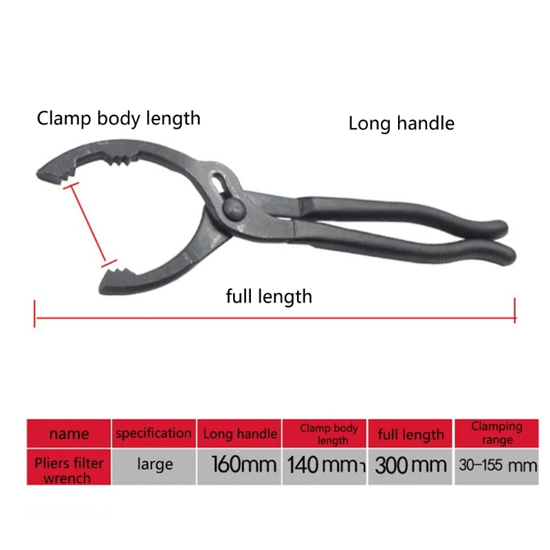 

Long Handle Oil Filter Plier Non Slip Grip Handle for Auto Motorcycle and Use No Slipping for Engine Filters R7UB