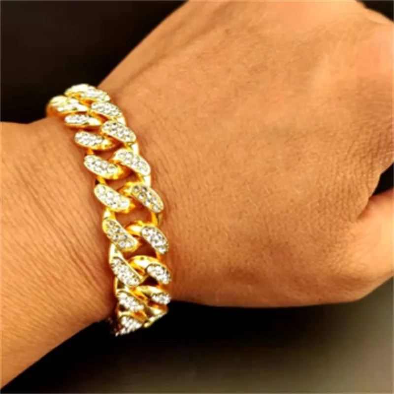 Мужской браслет-цепочка в стиле хип-хоп 13 мм | Украшения и аксессуары