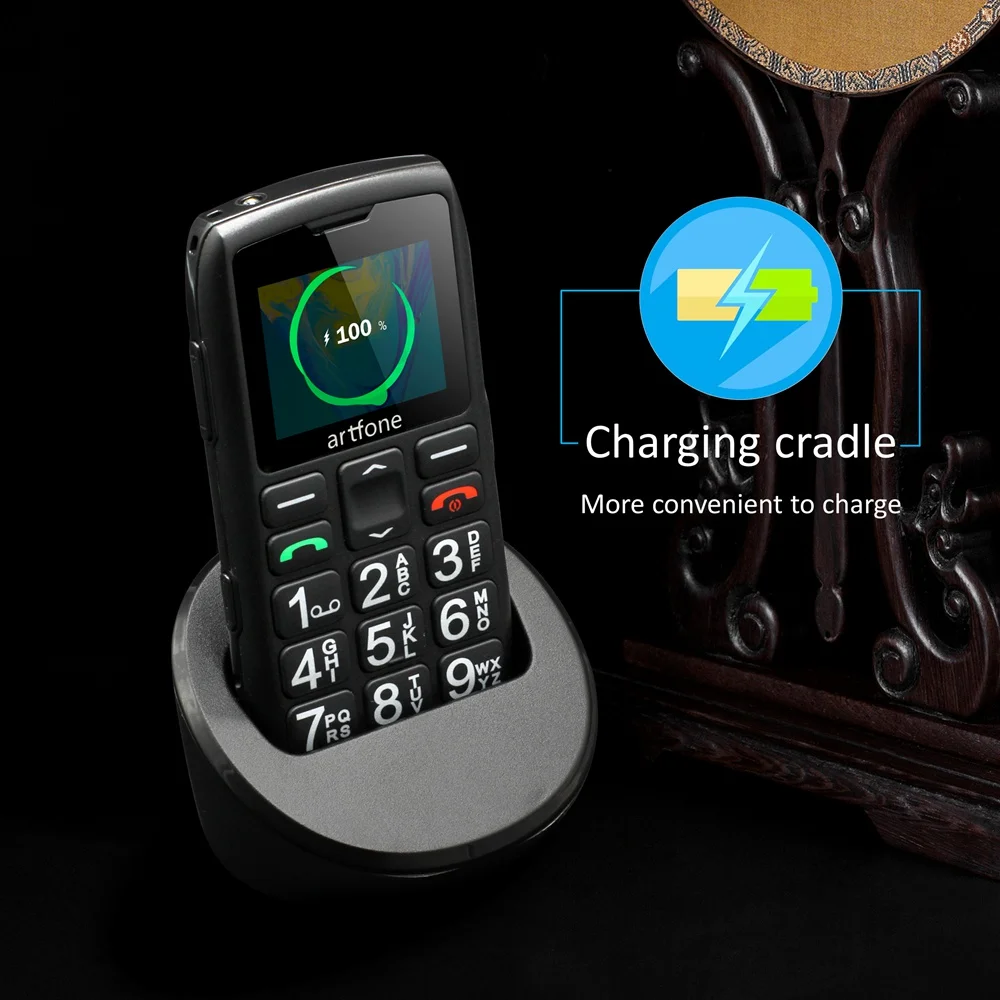 artfone c1 big button mobile phone for elderly unlocked senior mobile phone with sos emergency button1400mah battery2g free global shipping