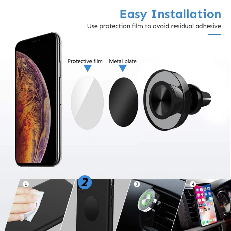 

Universal Magnetic Phone Holder For Phone In Car Air Vent Mount Mobile phone Stand Magnet Support Cell Holder For iphone xr