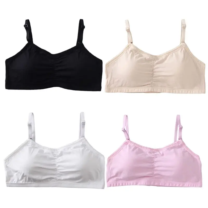 

Teenage Girls Bra with Detachable Pad Seamless Bralette Wireless Women Underwear Q6PB