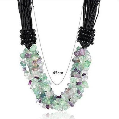 colorful stone J KCALOE красный коралл богемное ожерелье нерегулярный натуральный камень Женская мода Свадебные Чокеры ожерелье s для женщин чокер 45 см - Окраска металла: colorful stone J