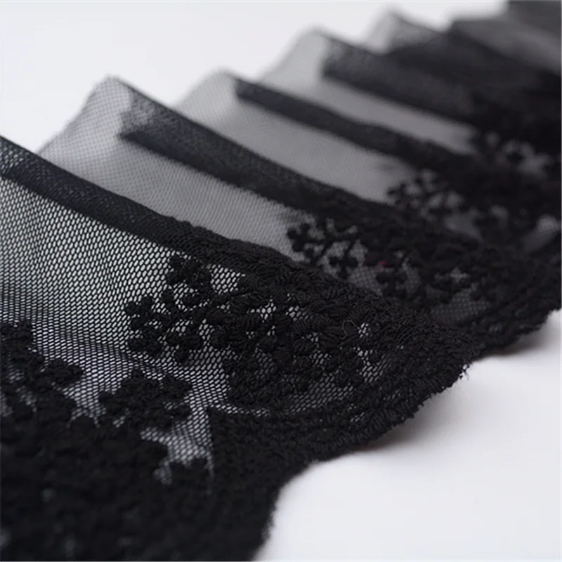 

5Yards White Black Embroidery African Cotton Lace Ribbon Mesh Fabric Trim 10CM Brand Tape Sew Dress Curtain Cloth Accessory Diy
