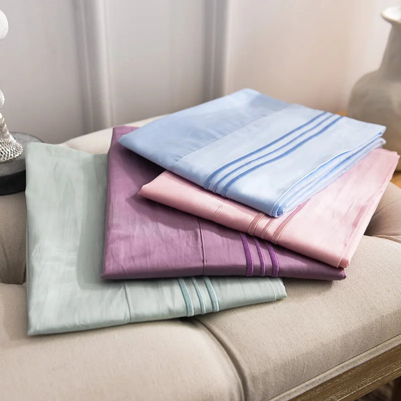 Funda de almohada de algod&oacute;n egipcio para dormir, funda de almohada bordada de buena calidad, cubre almohadas de casa, varios colores disponibles, # sw, 600TC-3