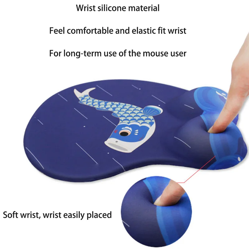 3d-коврик для мыши мультяшный коврик защиты запястья силикагель с памятью рук