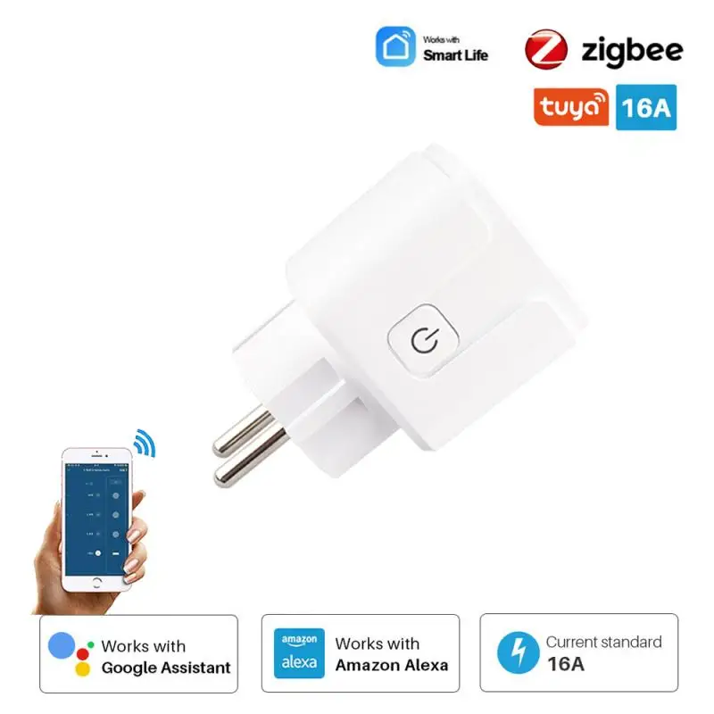 

ZigBee Smart Plug EU Plug Adaptor Remote Voice Control Power Energy Monitor Outlet Timer Socket Compatible Alexa Google Home