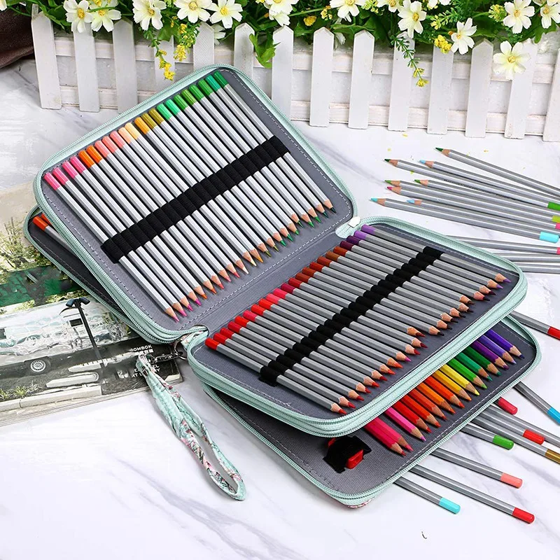 

120 Slots Colored Pencil Case with Compartments Pencil Holder for Watercolor Pencils(Rose)