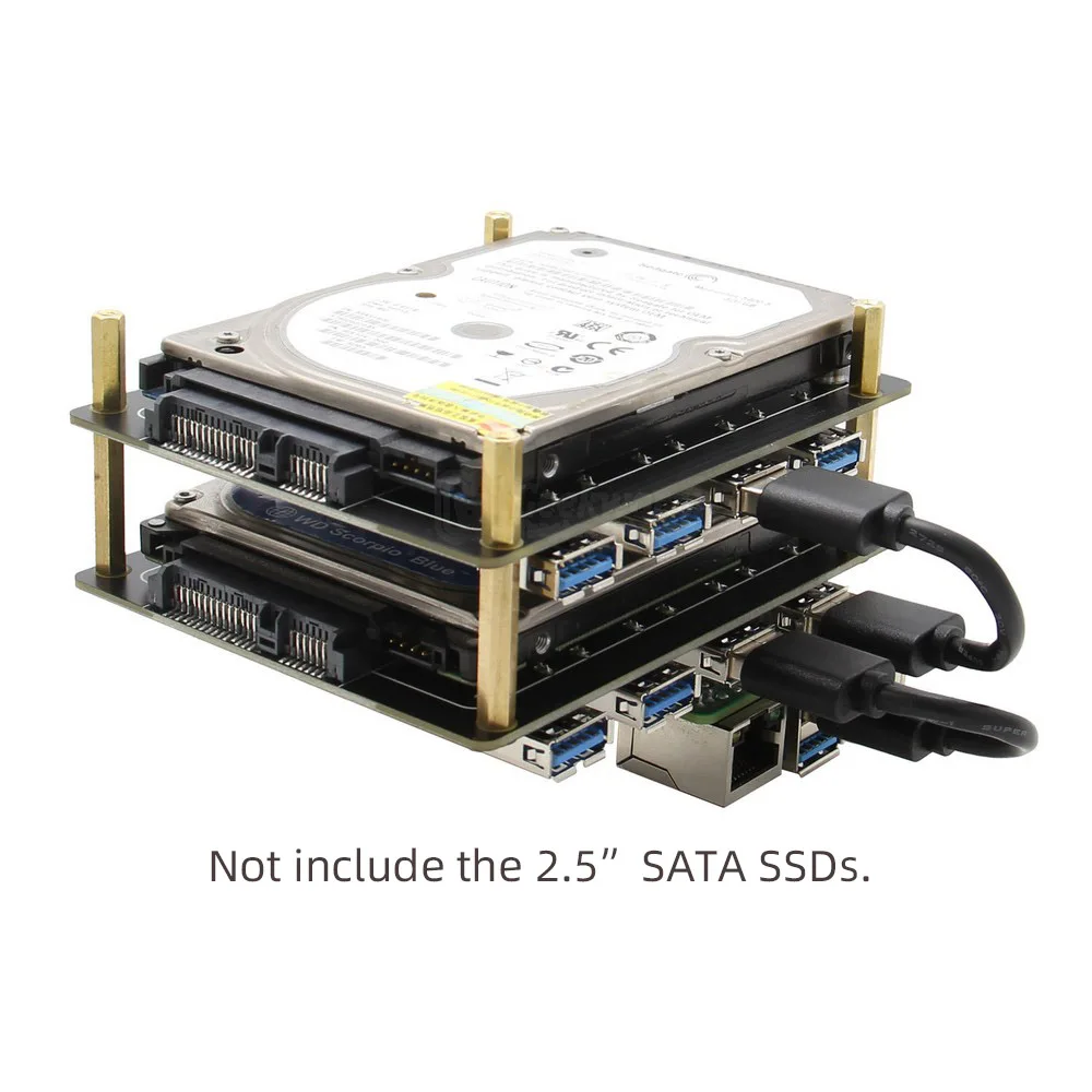 Raspberry Pi X828 2.5" SATA HDD/SSD Storage Expansion Board+X735 Power Management Board+Matel Case+Power Supply for 4 Model B |