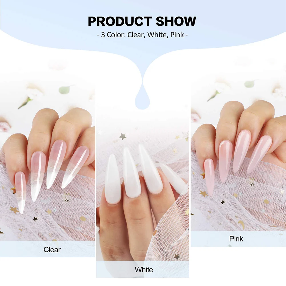 Acrylic Powder Nail Set Crystal kit Liquid with Brush Art Decoration Manicure Tools | Красота и здоровье