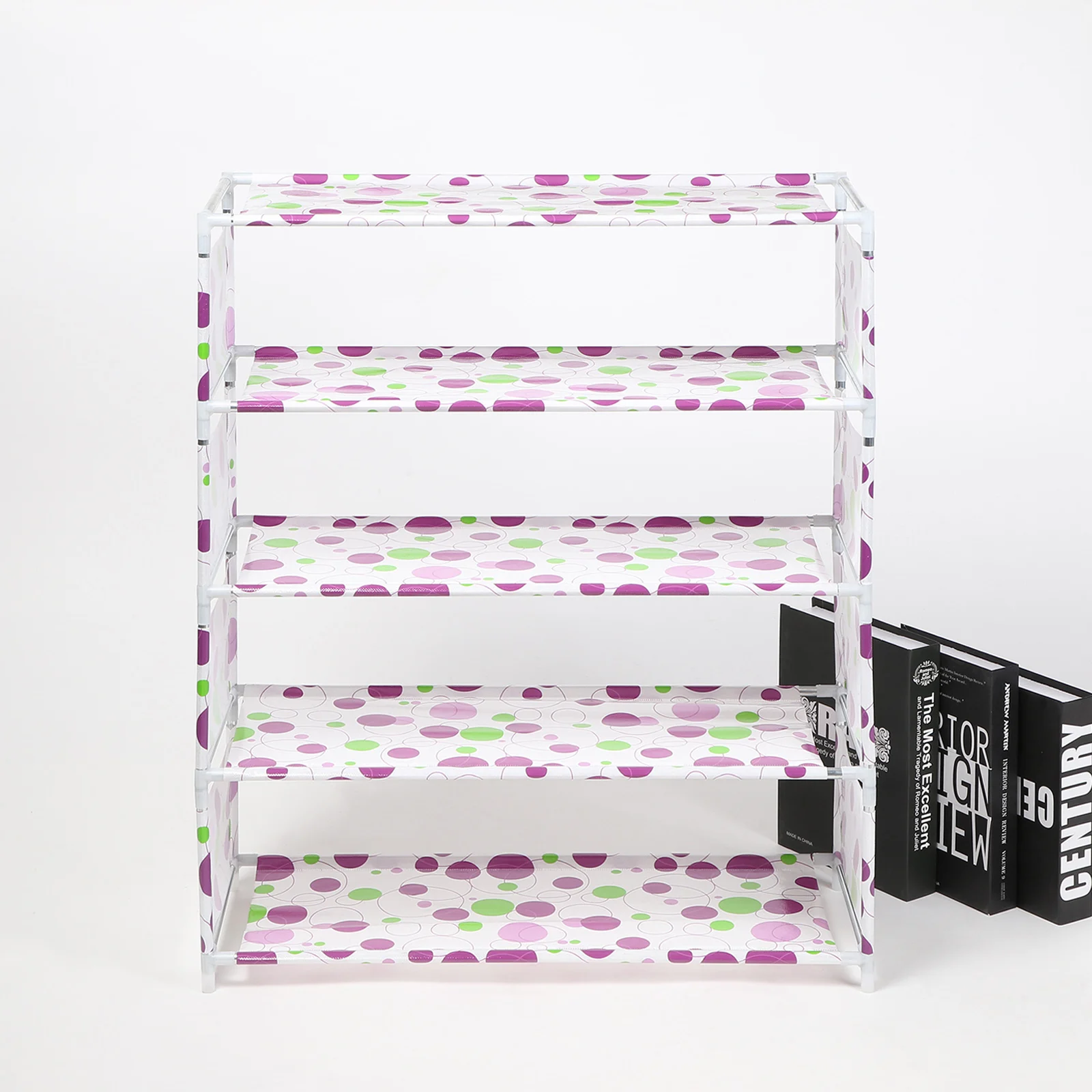 Purple 5 Layers 3/4/5/6 слоев Нетканая обувная стойка ткань пыле шкаф Органайзер легко установить держатель сделай сам Складная подставка для обуви Полка - Цвет: Purple 5 Layers