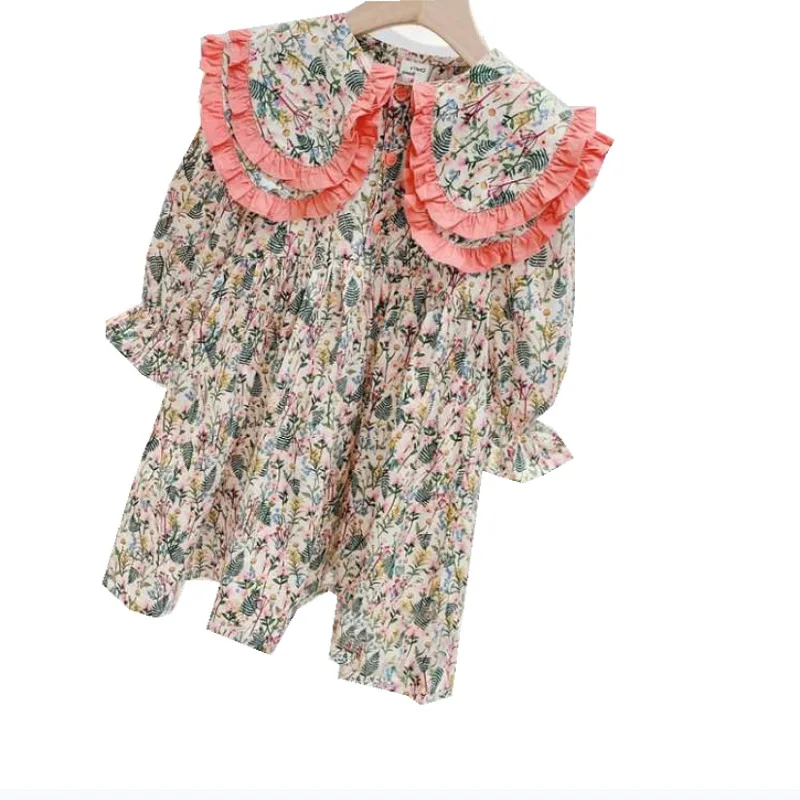 

Fall New Arrival Girls Dress Fashion Long Sleeve Flower Leaf Children Dresses Sweet Kids Dresses For Girls