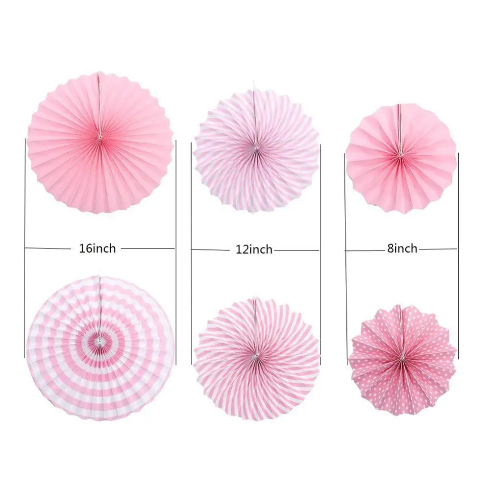 6pcs 16inch Tissue Paper Cut-out Fans Pinwheels Hanging Flower Crafts for Showers Wedding Party Birthday Festival | Дом и сад