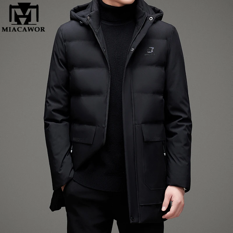 New Men Winter Jacket Cotton Padded Casual Parka Hooded Windbreaker Outerwear Thicken Warm Coats Men Clothing J745