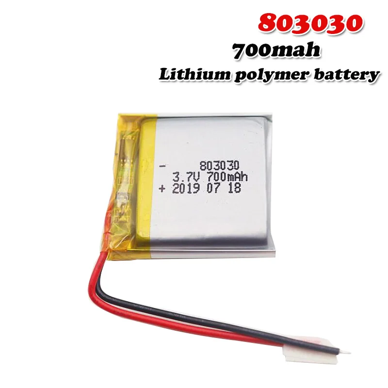 700mah 3,7 V 803030 литий-полимерная LiPo аккумуляторная батарея для смарт-часов MP3 MP4 MP5 DIY игрушка светодиодный светильник навигатор литий-ионный элемент