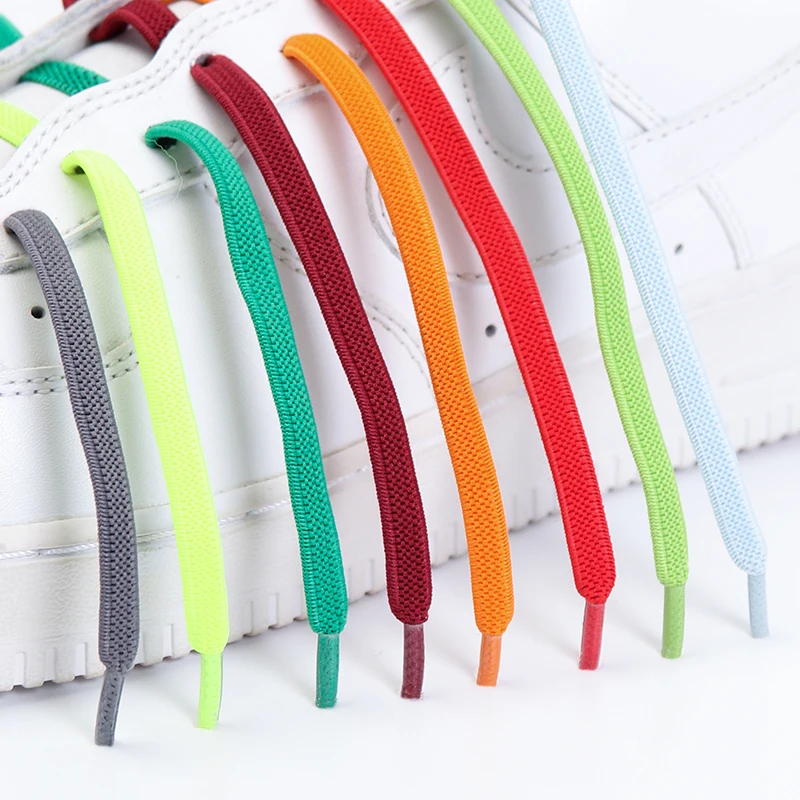 1 Pair Black Shoe Laces Elastic No Tie Shoelaces Magnetic Metal lock Man And Woman Shoe Accessories Lazy shoelace Of Sneakers