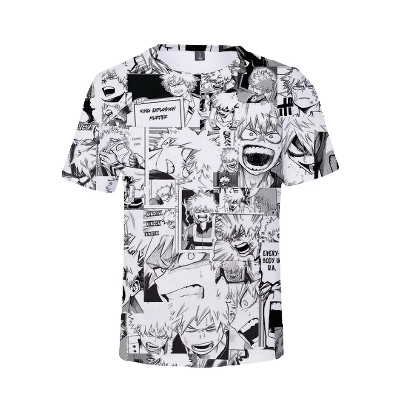Футболка Boku No Hero Академия Bakugou женские и мужские футболки в стиле хип-хоп летняя