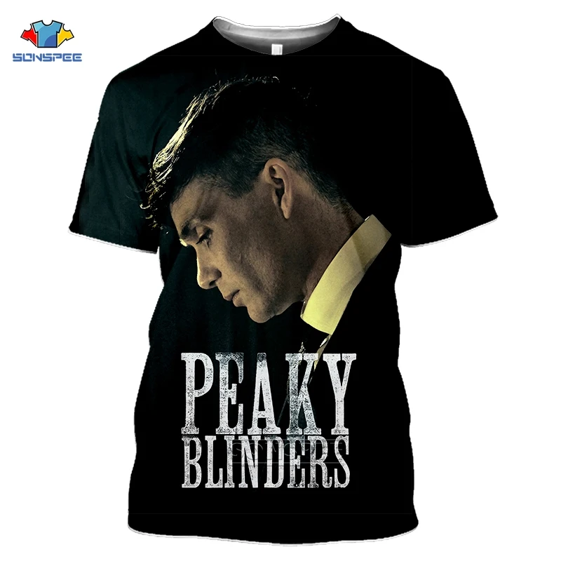 

SONSPEE Vintage Peaky Blinders T Shirt Women 3D Print TV Fan Peaky Blinder Tshirt Homme Short Sleeve Streetwear Tommy Shelby Top