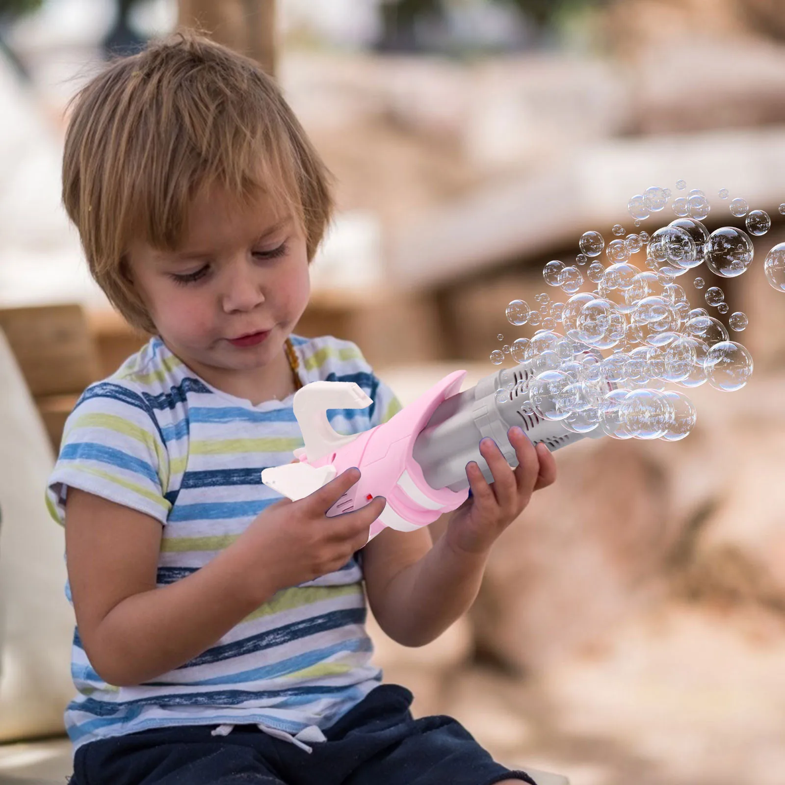 

2021 New Outdoor Toy Gatling Bubble Machine Wedding Supply Electric Sound And Light Automatic Bubble Blower Maker Gun Kid Toy