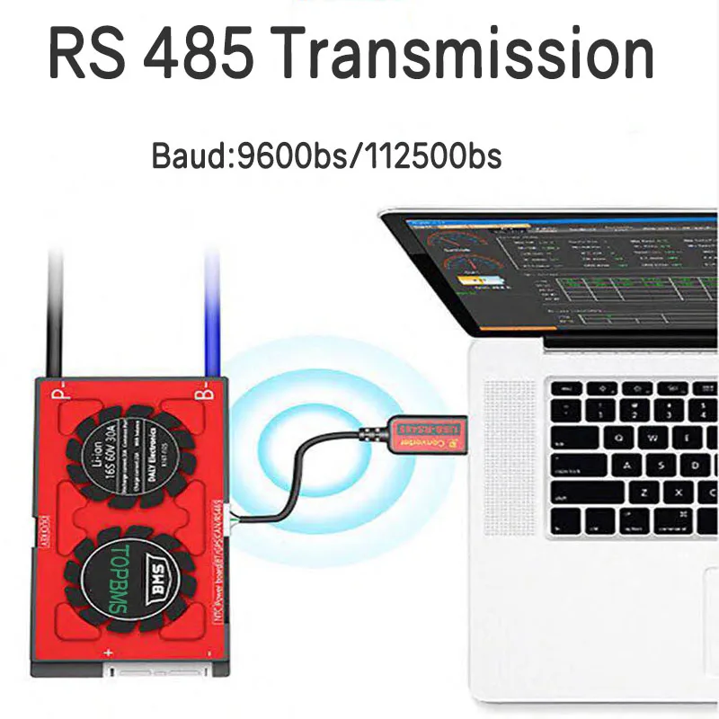 Lithium Titanate BMS bluetooth 11S 24V 20A -80A phone APP RS485 CANbus UART for LTO Batteries 2.3V2.4V connected in 11 series |