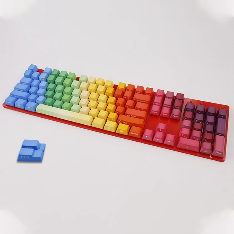 104 ключа Радуга Keycap PBT Dip с градиент цвета радуги подходит для клавиатуры