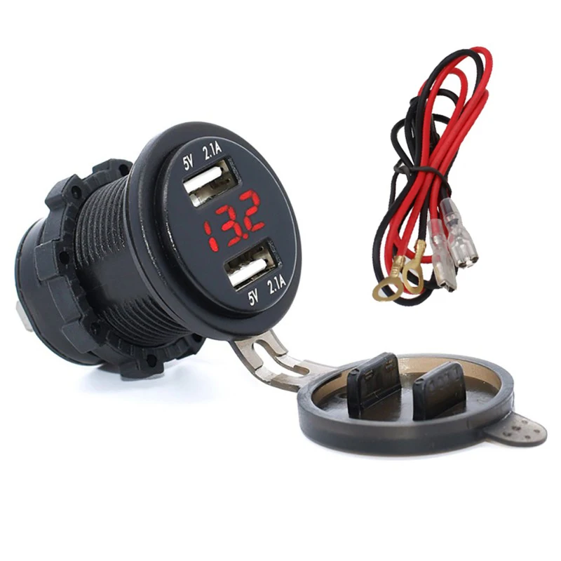 Автомобильный прикуриватель светильник-разветвитель 12-24 В 2 порта USB зарядное