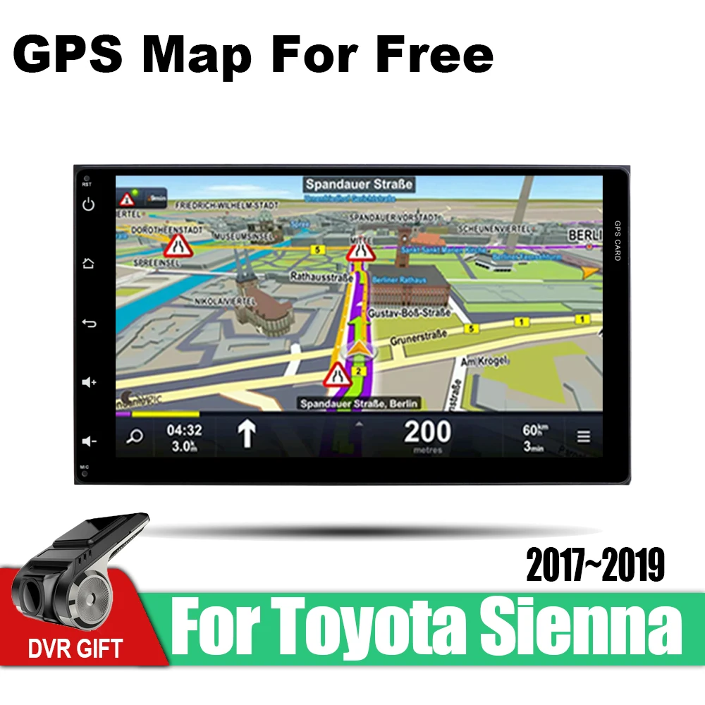Для Toyota Sienna 2017 2018 2019 автомобильные аксессуары GPS Android навигация мультимедийный