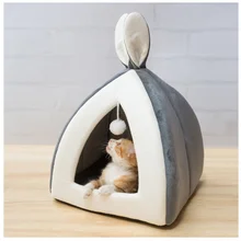 Съемная кровать для кошек, саморазогревающаяся, для домашних кошек, складной домик для собак с матрасом, клетка для щенков, лежак, серый, розовый