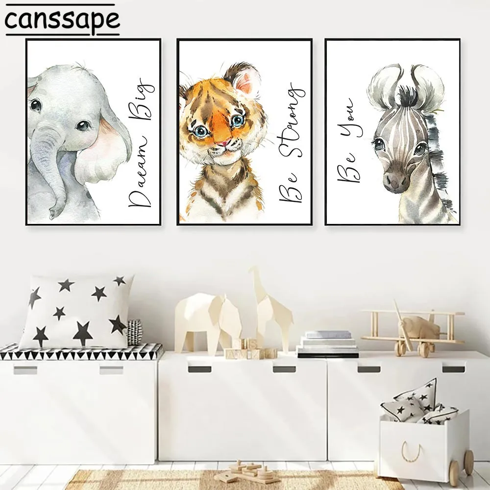 Настенный постер с изображением леса животных Льва слона | Дом и сад