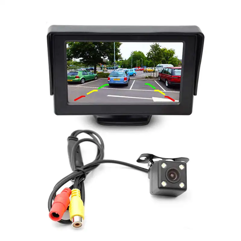 2в1 комплект системы парковки автомобиля 4 3 InchTft Lcd цветной монитор заднего вида +