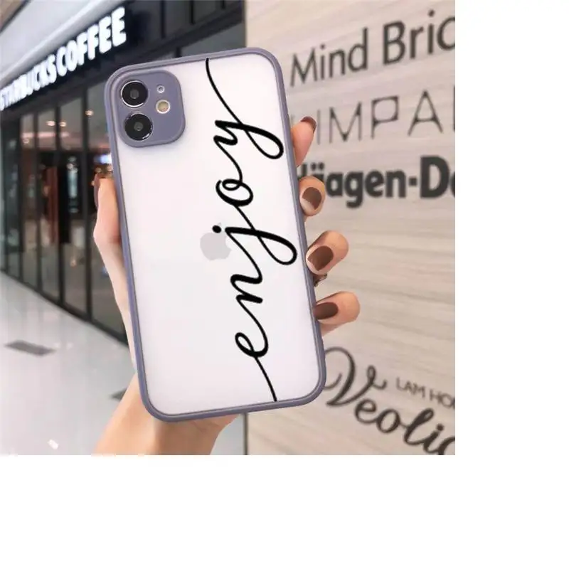 

Love Heart Letter Phone Cases Matte Transparent For iPhone 12 Mini 11 Pro XR XS Max 7 8 Plus