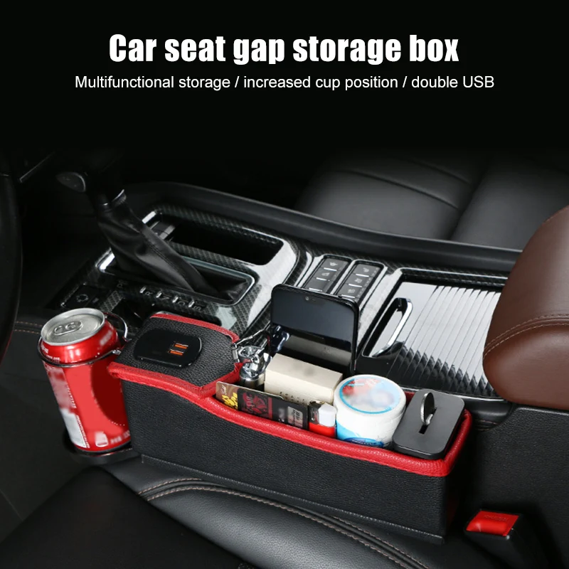 

Многофункциональный автомобильный ящик для хранения, боковое сиденье, чехол для хранения, автомобильное зарядное устройство с USB-интерфейс...