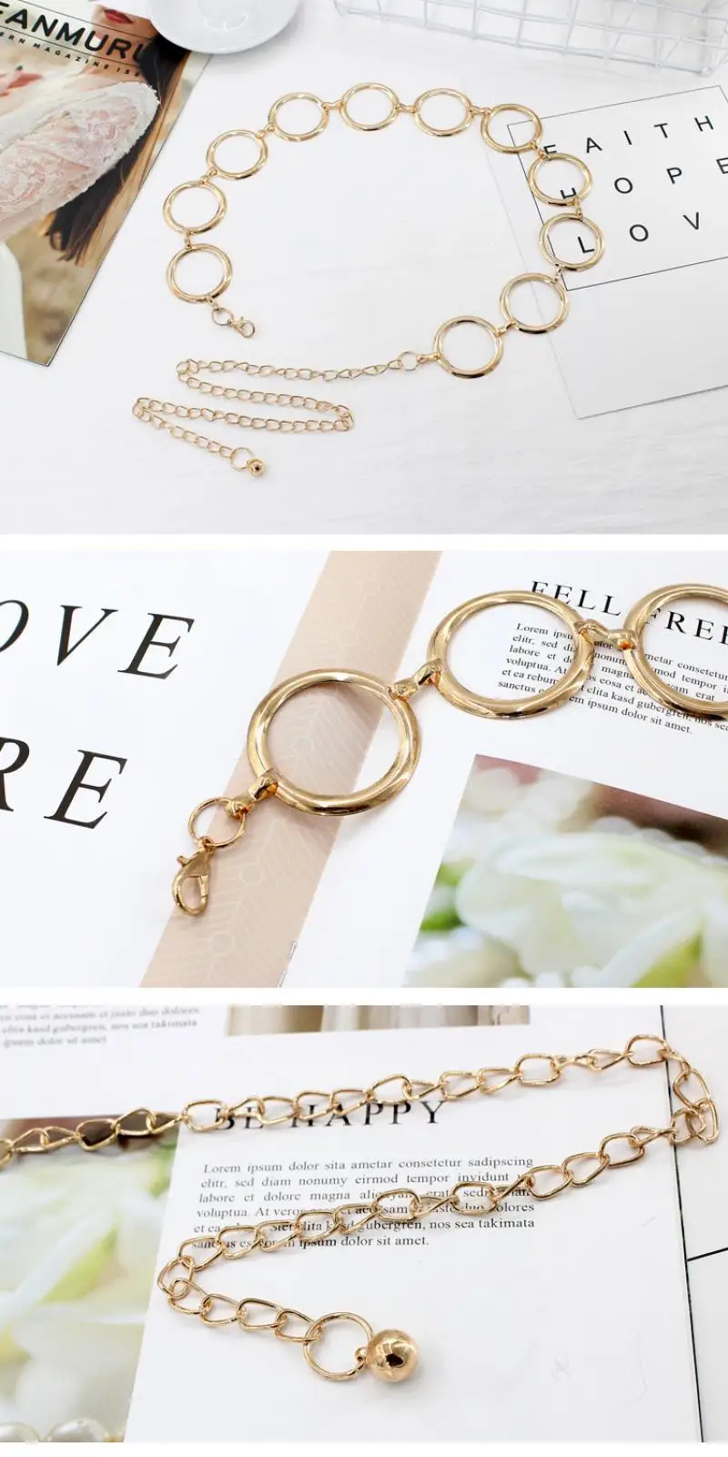 2019 модный пояс для девушек с металлической цепочкой Позолоченный Пояс