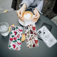 merry christmas deer new year gifts phone case transparent for xiaomi redmi note 8 9 10 11 t lite pro ultra mix 4 k40