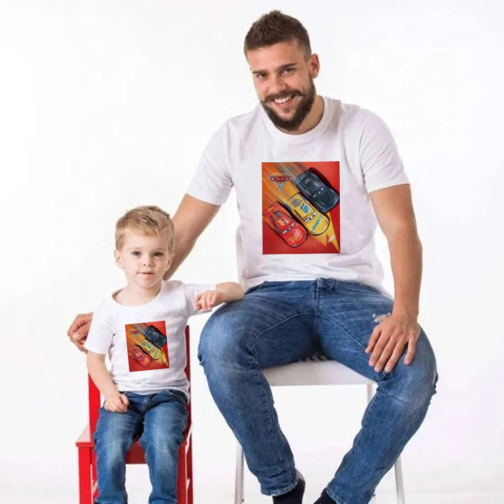 

Dinsey Baby Boy Clothes Summer 2021 Y2k Fashion Cartoon Kids TShirt Cars Movie Popular Father Son Shirt Korean Trend Ulzzang